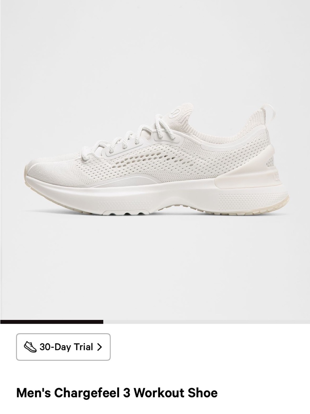 Men's Chargefeel 3 Workout Shoe - Off-White NWT without Box - Picture 3 of 8
